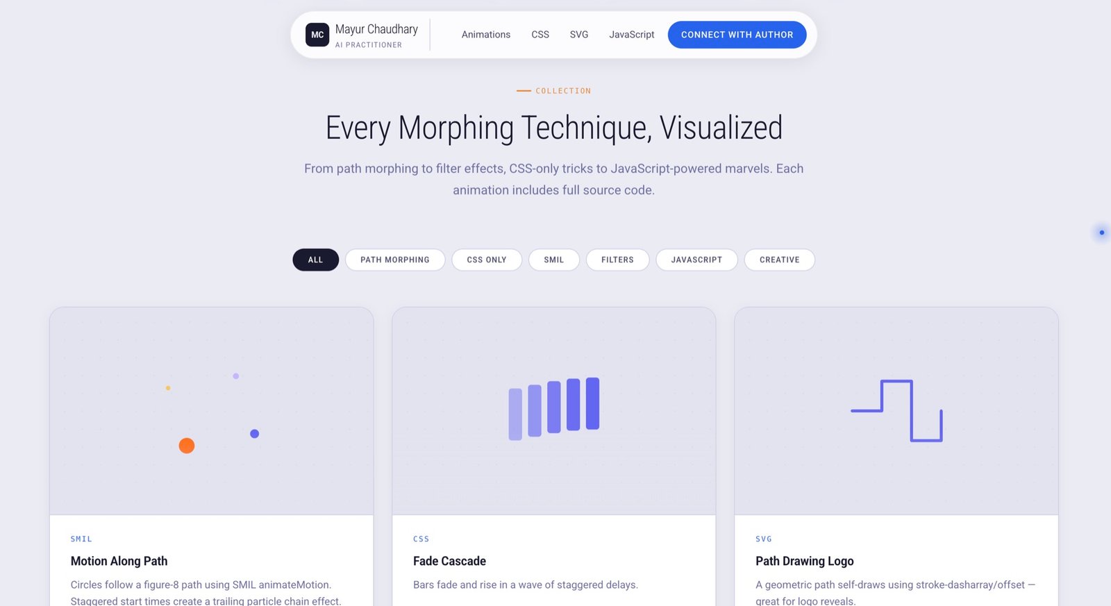 Morphing Shapes and SVG Animations reference library
